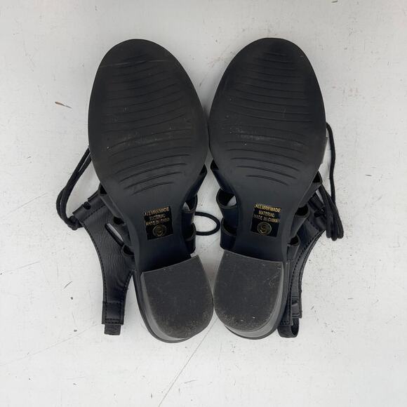 Women Open Toe Lace Up Block Stacked Chunky Heel Slingback Soda Sandal Sz 9 - Picture 9 of 11